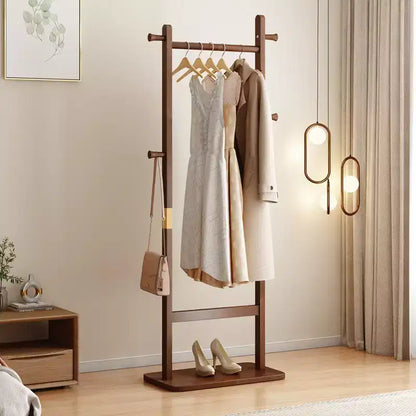GDFStudio Harold Rustic Rubberwood Coat Rack