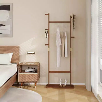 GDFStudio Harold Rustic Rubberwood Coat Rack