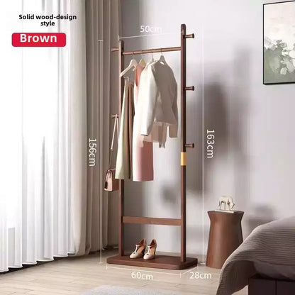 GDFStudio Harold Rustic Rubberwood Coat Rack