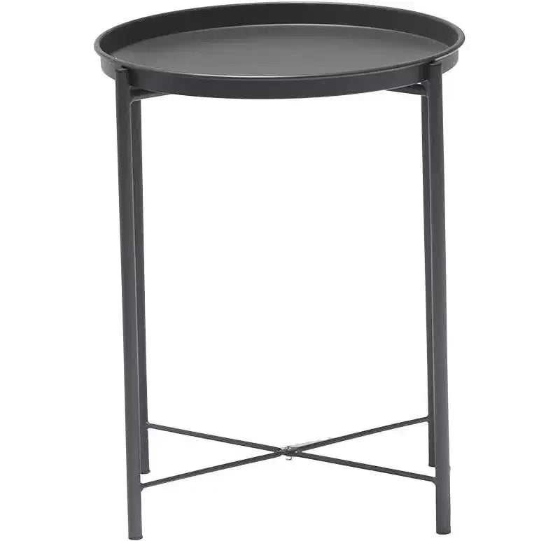 HomeStock Table d'appoint carrée en acier à plateau de 45 po de hauteur de couleur blanche - 1 pièce