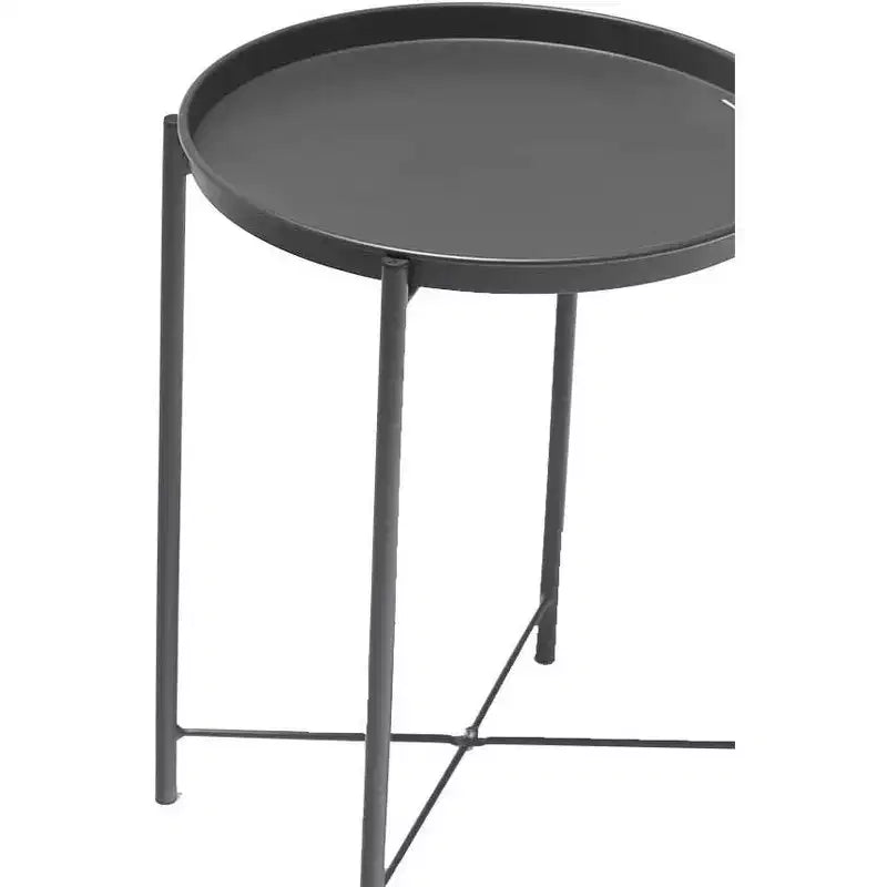 HomeStock Table d'appoint carrée en acier à plateau de 45 po de hauteur de couleur blanche - 1 pièce
