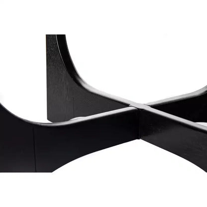 Table basse ronde Homy Casa avec base sculpturale pour salon ou lounge, Noir