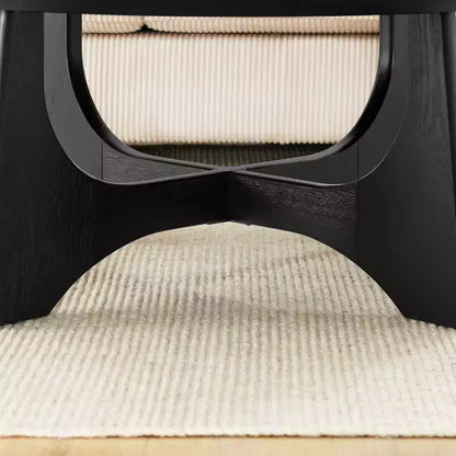 Table basse ronde Homy Casa avec base sculpturale pour salon ou lounge, Noir