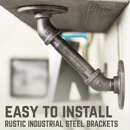 RESTORE Riverstone Grey 36 in. Shelves with Angled Brackets by Pipe Decor