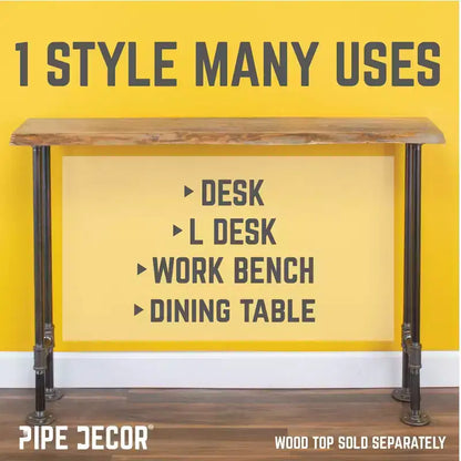 Pipe Decor 3/4 in. H Pipe Desk Main. Leg - 1 Leg
