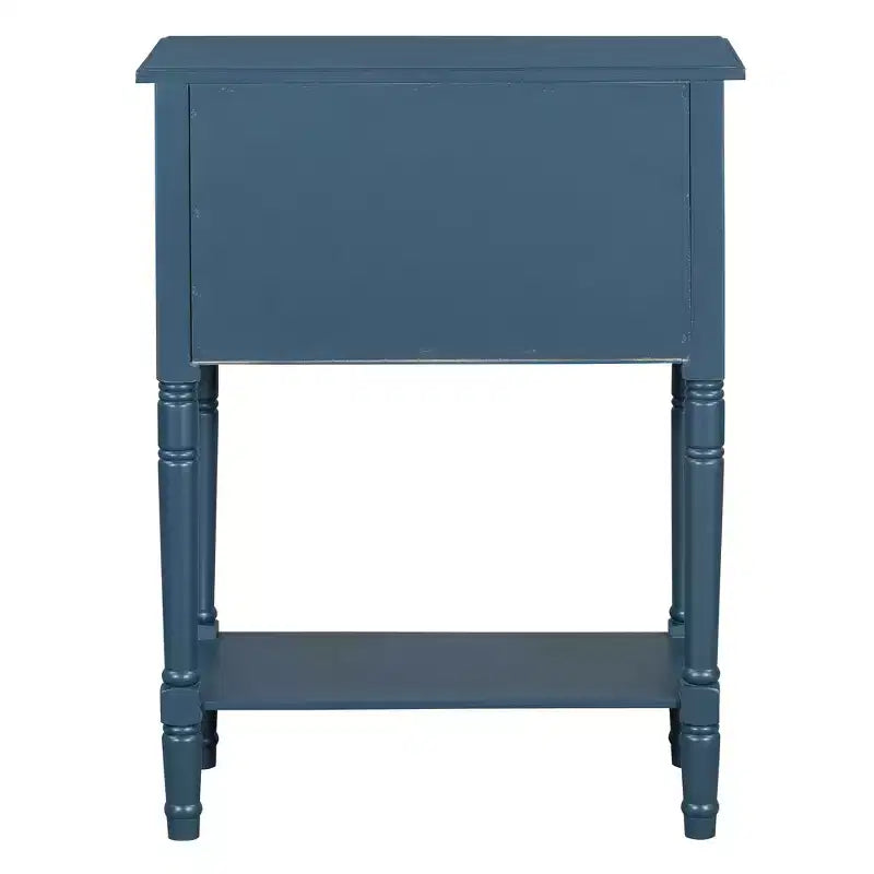 Bellemave Table Console Étroite, Table Basse Fine avec Trois Tiroirs de Rangement et Étagère Inférieure (Bleu foncé)