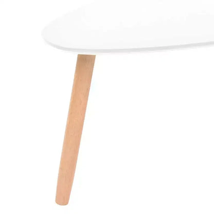 Tables basses, lot de 2, blanc, pin massif, MDF, moyennes, durables