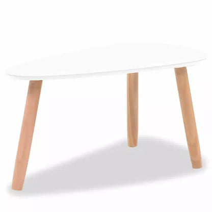 Tables basses, lot de 2, blanc, pin massif, MDF, moyennes, durables