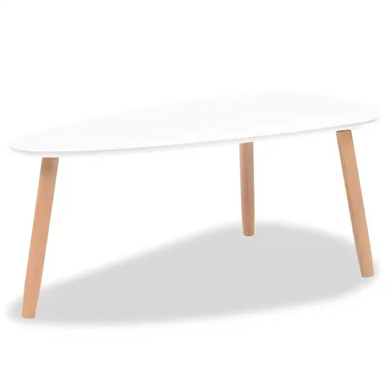 Tables basses, lot de 2, blanc, pin massif, MDF, moyennes, durables