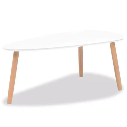 Tables basses, lot de 2, blanc, pin massif, MDF, moyennes, durables