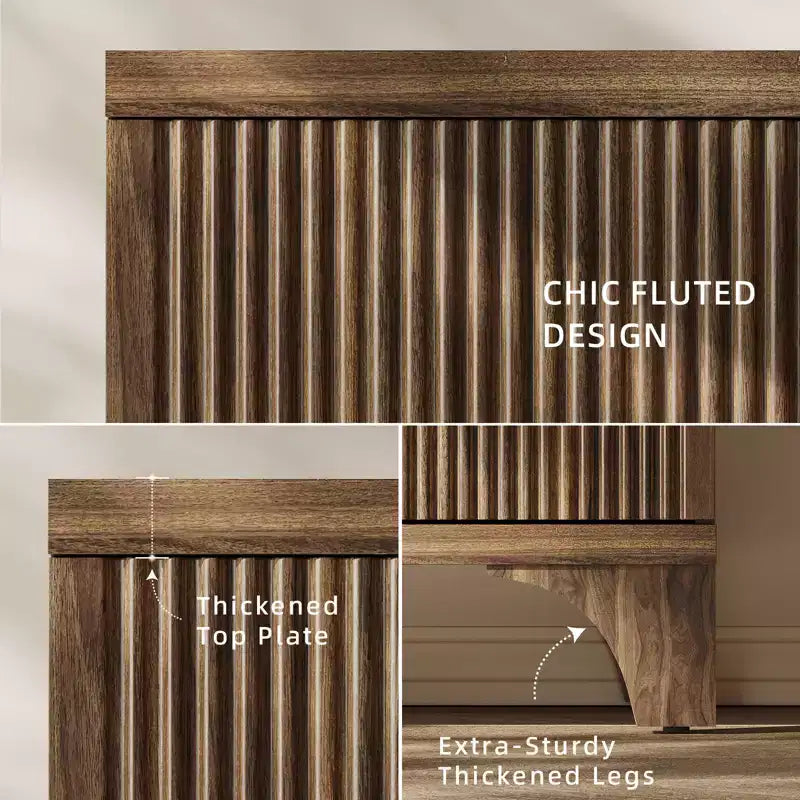 Meuble de rangement moderne SUGIFT avec étagères réglables, cadre en bois durable, base surélevée et rangement polyvalent pour la maison