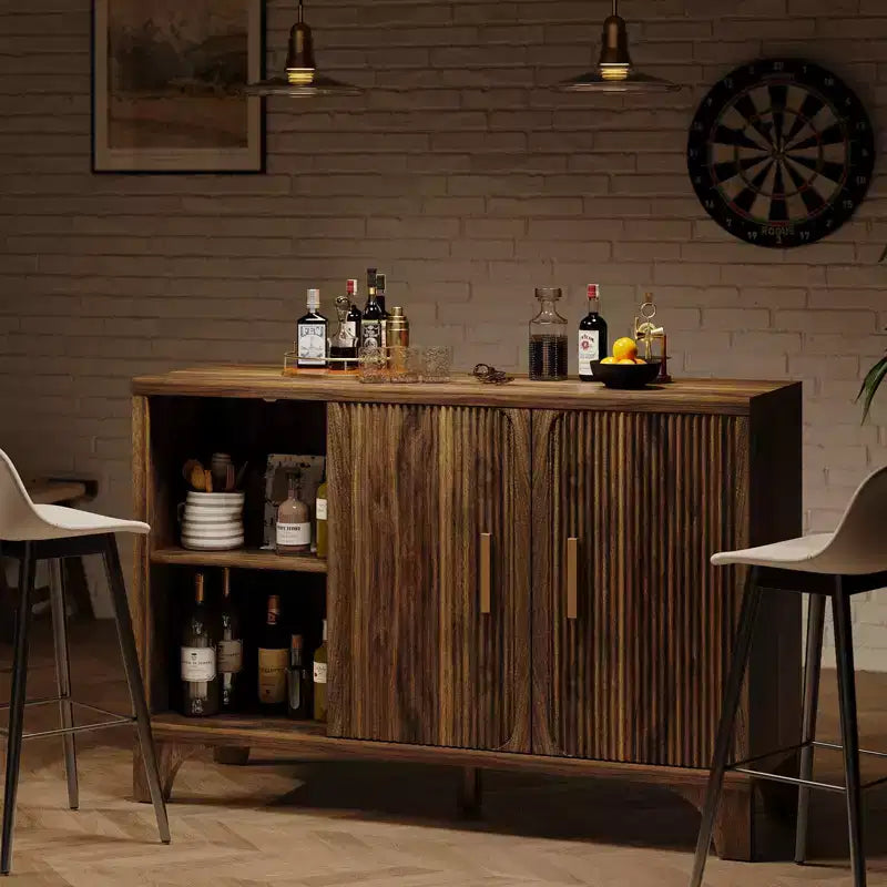 Meuble de rangement moderne SUGIFT avec étagères réglables, cadre en bois durable, base surélevée et rangement polyvalent pour la maison