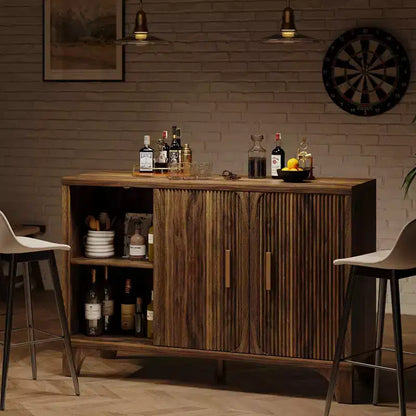 Meuble de rangement moderne SUGIFT avec étagères réglables, cadre en bois durable, base surélevée et rangement polyvalent pour la maison