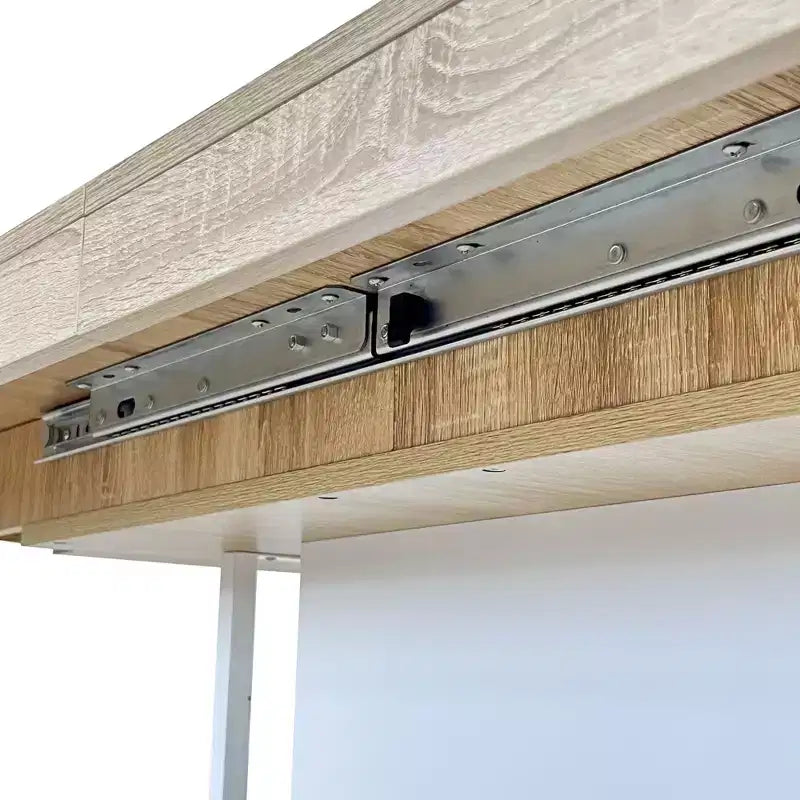 Homy Casa Extendable Dining Table, Oak and White  Modern Expandable Design