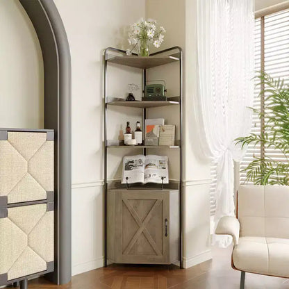 Corner Cabinet Shelf Organizer, 5-Tier Storage Shelf for Living Room and Kitchen