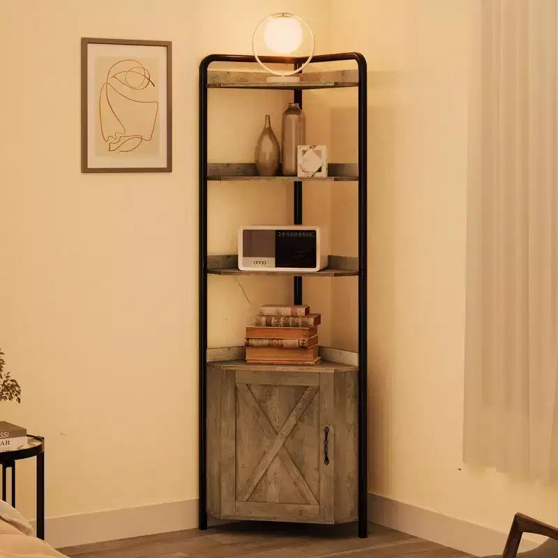 Corner Cabinet Shelf Organizer, 5-Tier Storage Shelf for Living Room and Kitchen