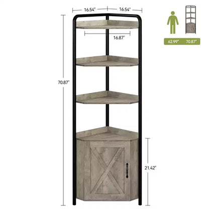 Corner Cabinet Shelf Organizer, 5-Tier Storage Shelf for Living Room and Kitchen