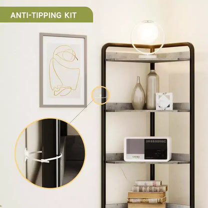 Corner Cabinet Shelf Organizer, 5-Tier Storage Shelf for Living Room and Kitchen