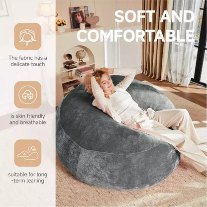Pouf GDFStudio Felix moderne en flanelle