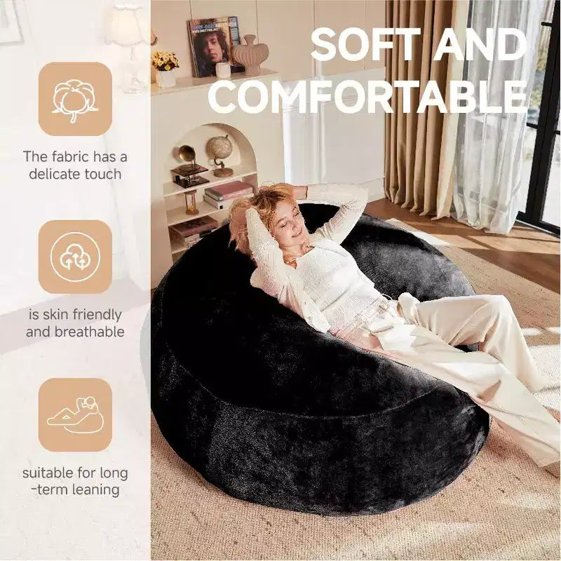 Pouf GDFStudio Felix moderne en flanelle