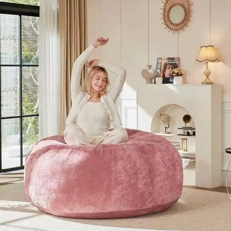 Pouf GDFStudio Felix moderne en flanelle