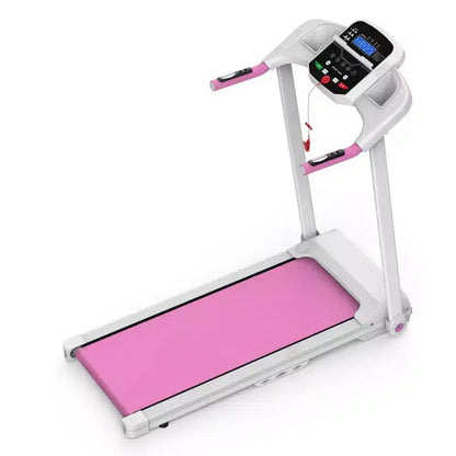 NAYSAYE Foldable Treadmill 2.5HP Home Running and Walking Machine with Spacious Belt for Exercise, White and Pink, 47.64*24.8*45.67