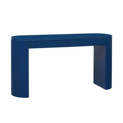 Homy Casa Table Console Moderne Nervurée avec 2 Tiroirs Table d'Entrée ou Coiffeuse Élégante