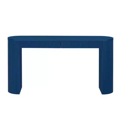 Homy Casa Table Console Moderne Nervurée avec 2 Tiroirs Table d'Entrée ou Coiffeuse Élégante