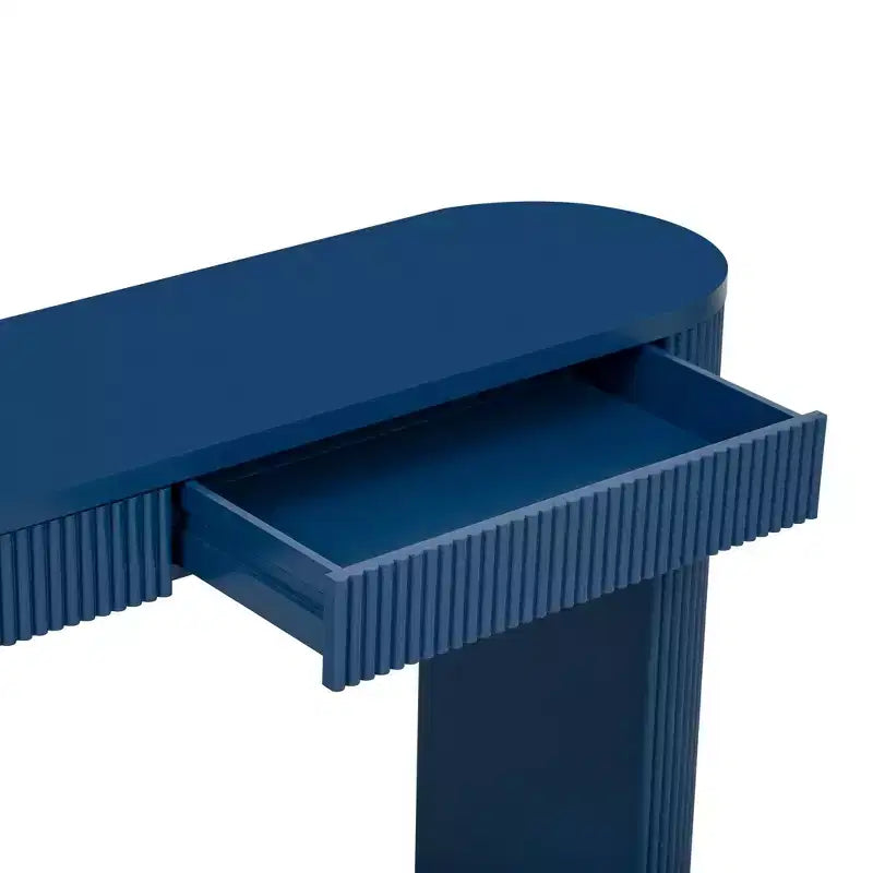 Homy Casa Table Console Moderne Nervurée avec 2 Tiroirs Table d'Entrée ou Coiffeuse Élégante