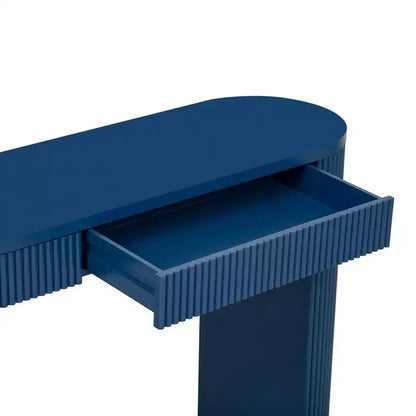 Homy Casa Table Console Moderne Nervurée avec 2 Tiroirs Table d'Entrée ou Coiffeuse Élégante