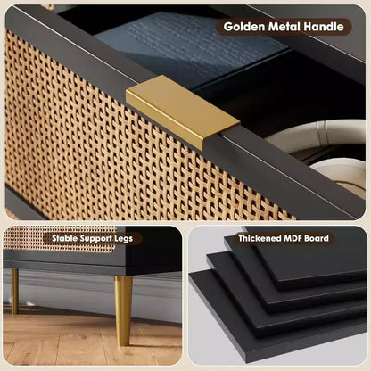 Commode à 8 tiroirs, Meuble de rangement moderne en bois pour chambre à coucher, Meuble TV de style rustique pour salon et chambre à coucher