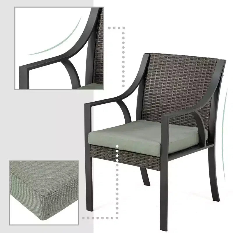HAPPATIO 7 Piece Patio Dining Set,Outdoor Patio Dining Set.Wicker Rattan Patio Dining Furniture. Dining Furniture Set. Outdoor Dining Set for 6.