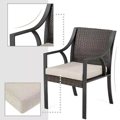 HAPPATIO 7 Piece Patio Dining Set,Outdoor Patio Dining Set.Wicker Rattan Patio Dining Furniture. Dining Furniture Set. Outdoor Dining Set for 6.