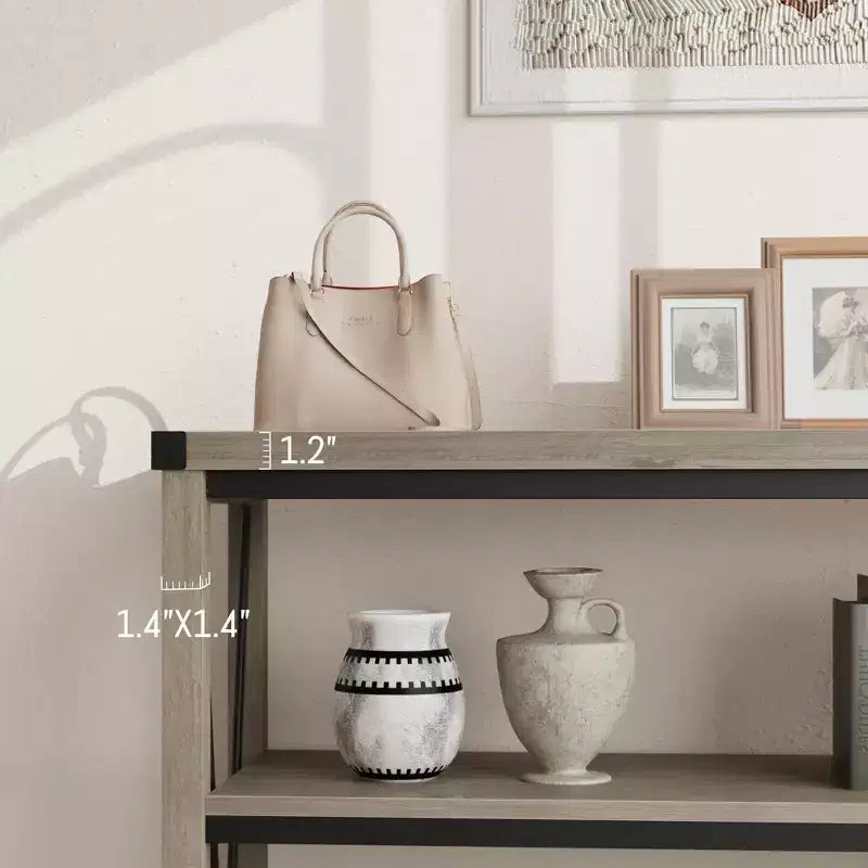 Entryway Console Table, Rustic Console Table with Wide Storage, Industrial Foyer for Entryway with 3-Tier Open Shelves, Entry Tables for Living Room