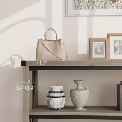 Entryway Console Table, Rustic Console Table with Wide Storage, Industrial Foyer for Entryway with 3-Tier Open Shelves, Entry Tables for Living Room