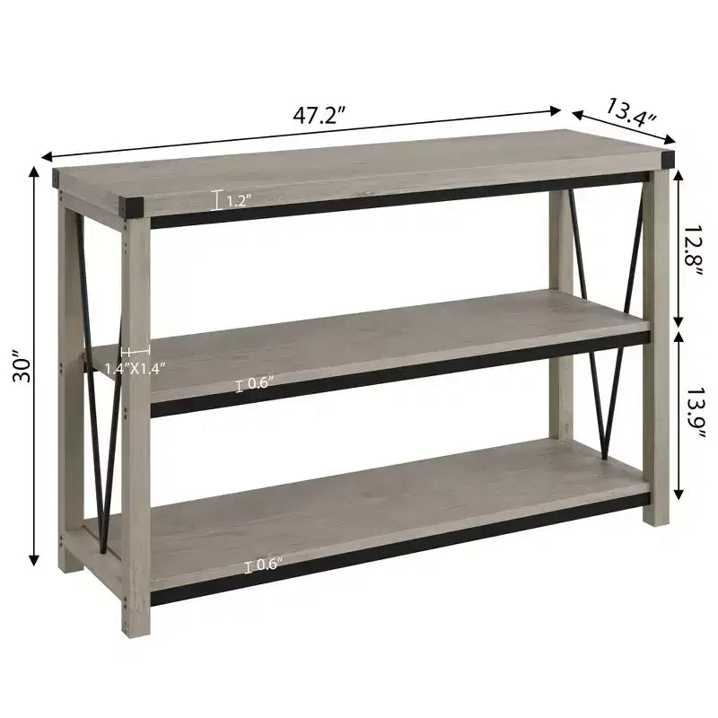 Entryway Console Table, Rustic Console Table with Wide Storage, Industrial Foyer for Entryway with 3-Tier Open Shelves, Entry Tables for Living Room