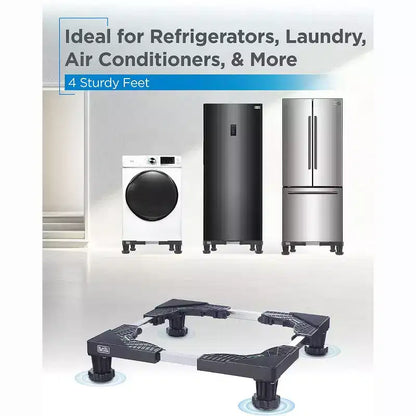 BLACK+DECKER Adjustable Pedestal Stand, Compact 4H Base with Anti-Vibration Pads, Stainless Steel Frame, Supports 700 lbs, BWS16, Black