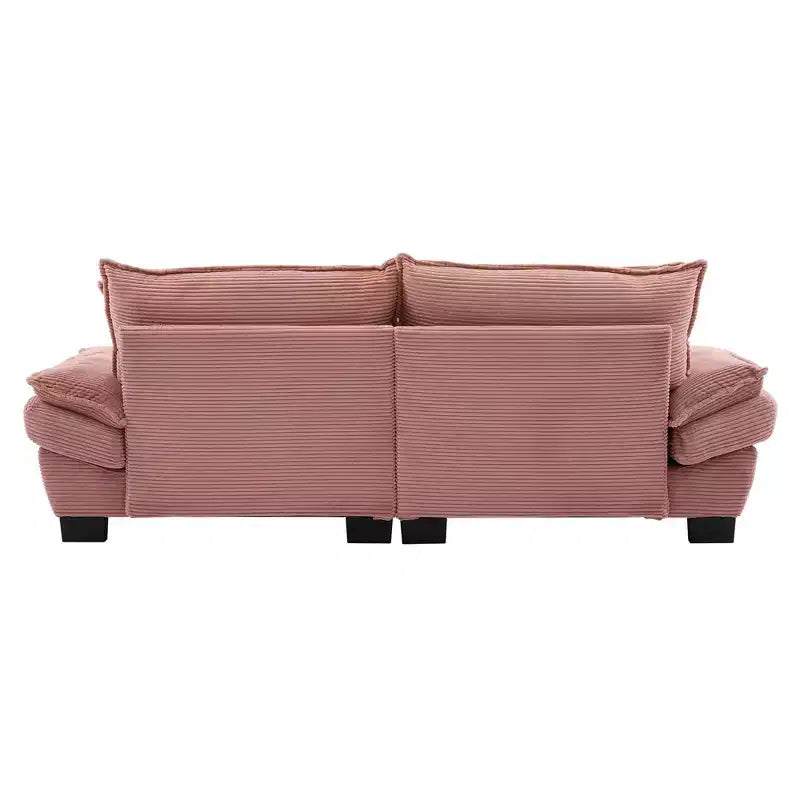 MAYEERTY Corduroy Loveseat Upholstered Deep Seat Comfortable Sofa with Pillows for Bedroom Living Room Office Pink