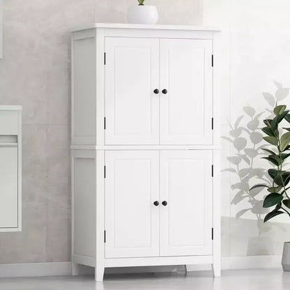 Elegant Bathroom Floor Storage Cabinet Bathroom Storage Unit Freestanding Cabinet with 4 Doors