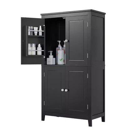Elegant Bathroom Floor Storage Cabinet Bathroom Storage Unit Freestanding Cabinet with 4 Doors