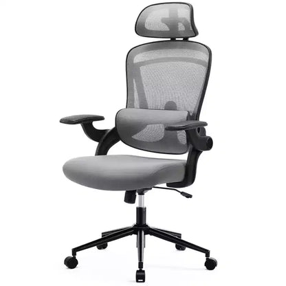 Chaise de bureau ergonomique Okak à dossier haut avec support lombaire réglable, chaise de jeu avec appuie-tête en maille, chaise d'ordinateur pour la maison, le bureau