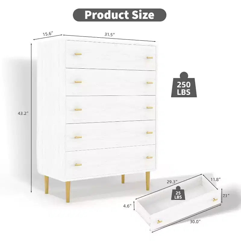 Bedroom vanity with spacious drawers and bar handles, featuring a natural wood grain finish. Suitable for living rooms, hallways, and entryways.