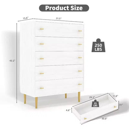 Bedroom vanity with spacious drawers and bar handles, featuring a natural wood grain finish. Suitable for living rooms, hallways, and entryways.