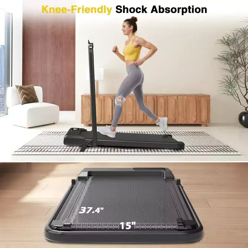 Redliro 2 in 1 Walking Pad Treadmill with Incline, Under Desk Treadmill with LED Display & APP for Home Office