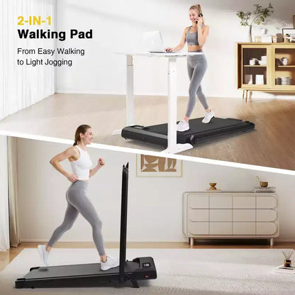 Redliro 2 in 1 Walking Pad Treadmill with Incline, Under Desk Treadmill with LED Display & APP for Home Office