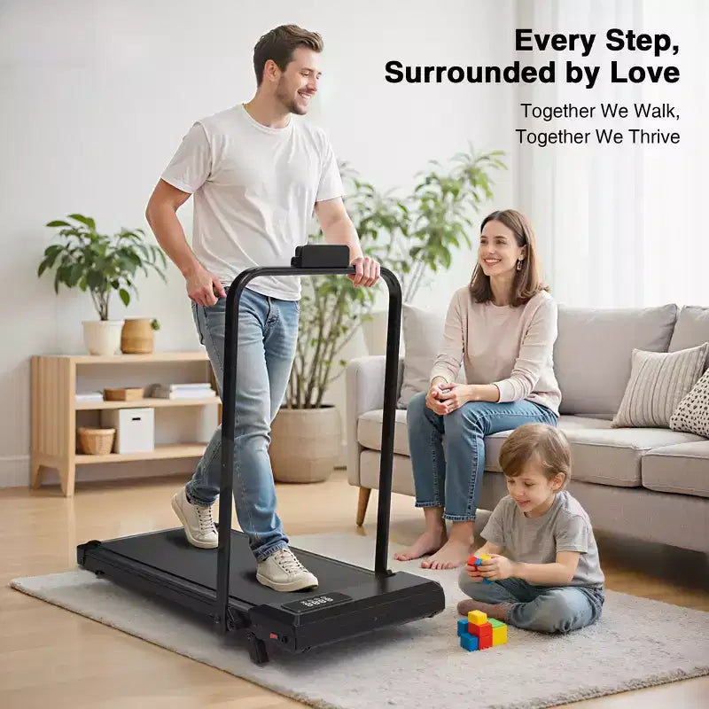 Redliro 2 in 1 Walking Pad Treadmill with Incline, Under Desk Treadmill with LED Display & APP for Home Office