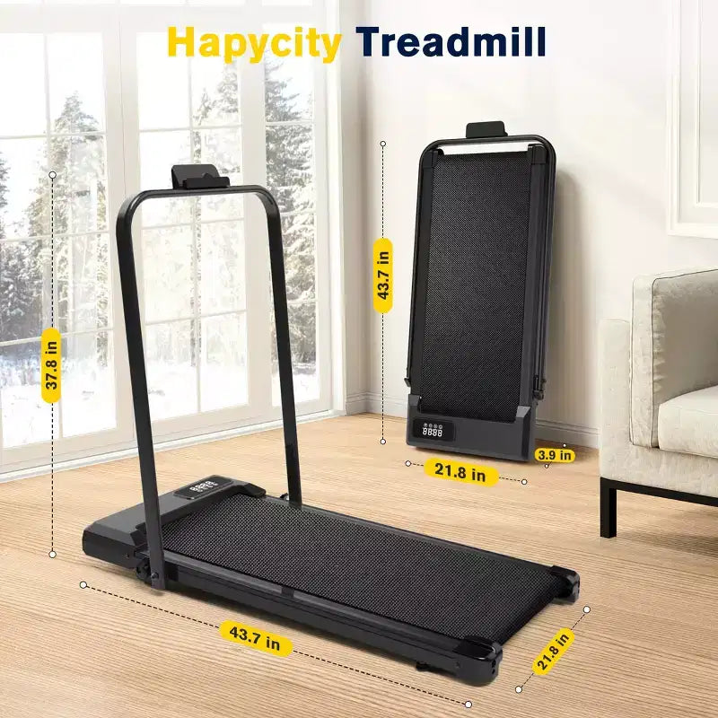 Redliro 2 in 1 Walking Pad Treadmill with Incline, Under Desk Treadmill with LED Display & APP for Home Office