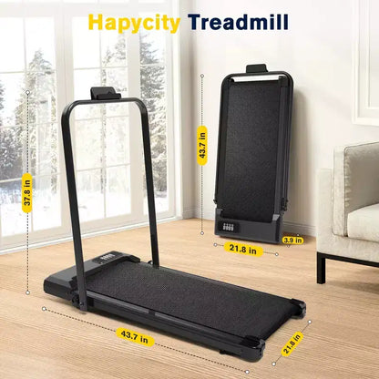 Redliro 2 in 1 Walking Pad Treadmill with Incline, Under Desk Treadmill with LED Display & APP for Home Office