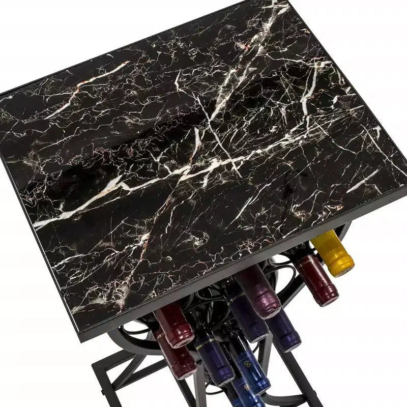 Table console porte-bouteilles de vin en marbre Sorbus 11 bouteilles