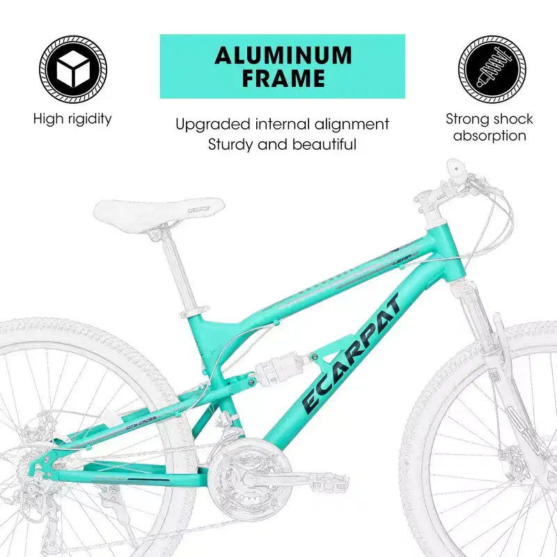 VTT Whisen 26 pouces unisexe avec cadre en acier, fourche et amortisseur, 21 vitesses